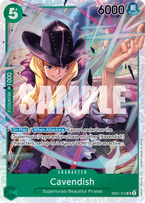 Carte One Piece Cavendish EB01-012, extension Memorial Collection (sortie anglaise)