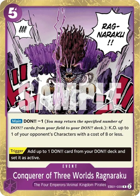 Carte One Piece Conquerer of Three Worlds Ragnaraku EB01-039, extension Memorial Collection (sortie anglaise)