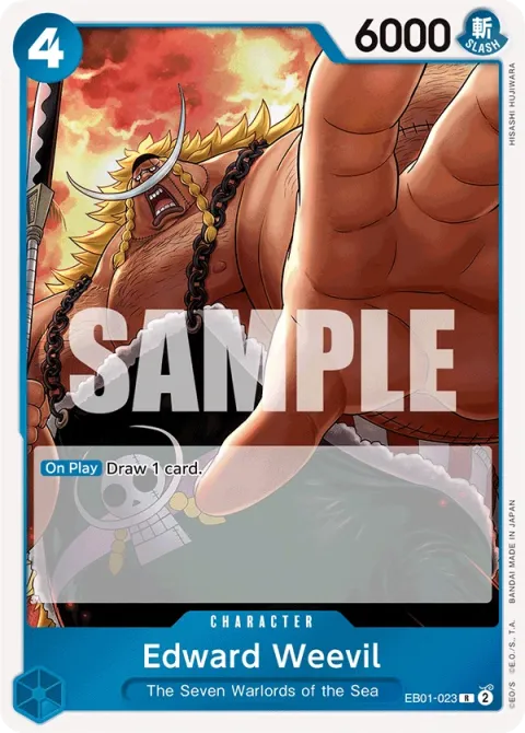 Carte One Piece Edward Weevil EB01-023, extension Memorial Collection (sortie anglaise)