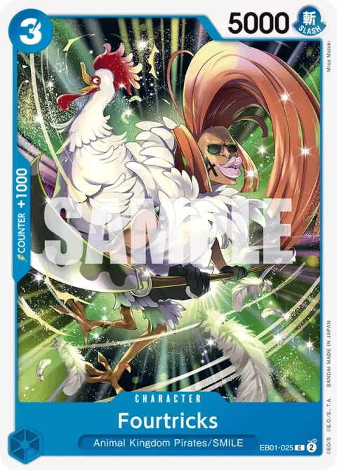 Carte One Piece Fourtricks EB01-025, extension Memorial Collection (sortie anglaise)