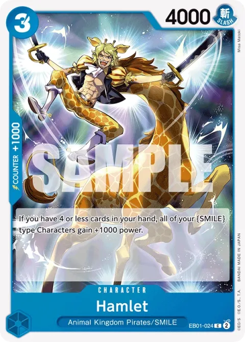 Carte One Piece Hamlet EB01-024, extension Memorial Collection (sortie anglaise)
