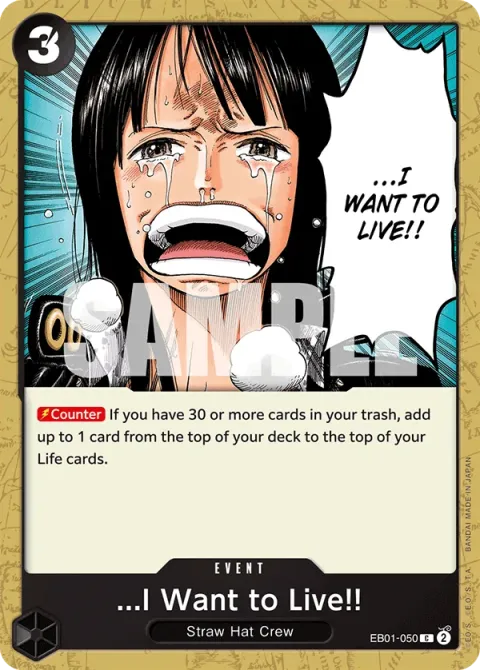 Carte One Piece …I Want to Live!! EB01-050, extension Memorial Collection (sortie anglaise)
