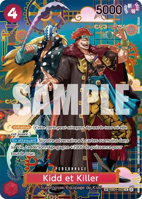 Carte One Piece Kidd et Killer EB01-003 · parallèle, extension Memorial Collection (sortie anglaise)