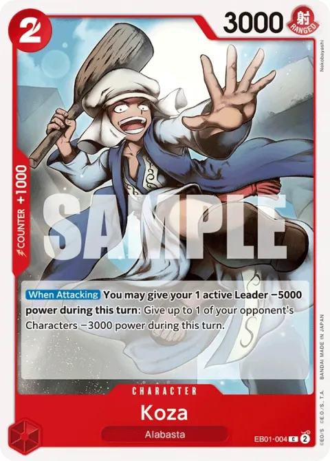 Carte One Piece Koza EB01-004, extension Memorial Collection (sortie anglaise)