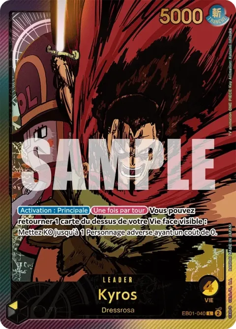 Carte One Piece Kyros EB01-040 · parallèle, extension Memorial Collection (sortie anglaise)