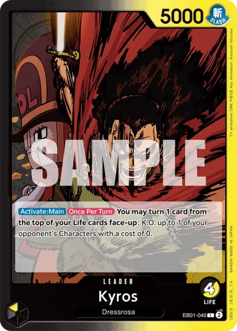 Carte One Piece Kyros EB01-040, extension Memorial Collection (sortie anglaise)