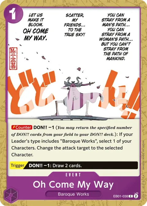 Carte One Piece Oh Come My Way EB01-038, extension Memorial Collection (sortie anglaise)