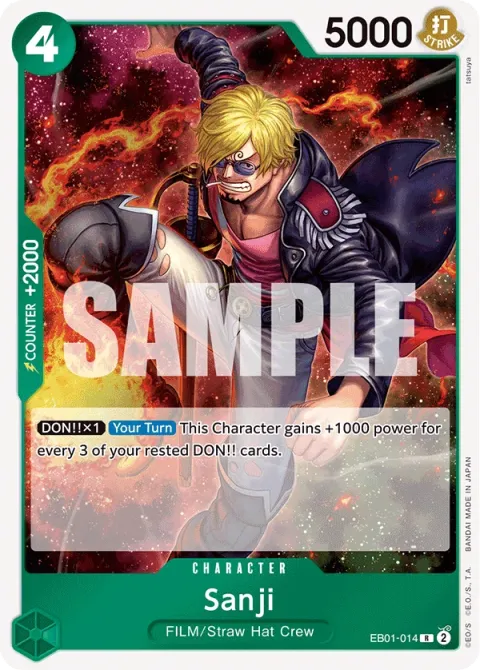 Carte One Piece Sanji EB01-014, extension Memorial Collection (sortie anglaise)