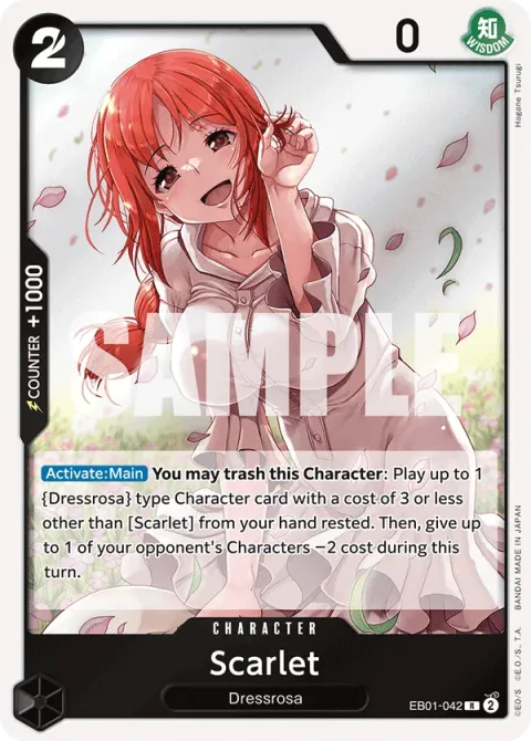 Carte One Piece Scarlet EB01-042, extension Memorial Collection (sortie anglaise)