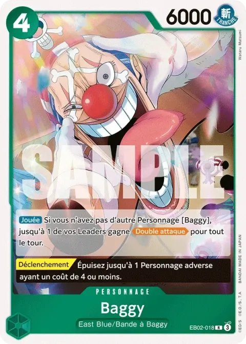 Carte One Piece Baggy EB02-018, extension Anime 25th Collection