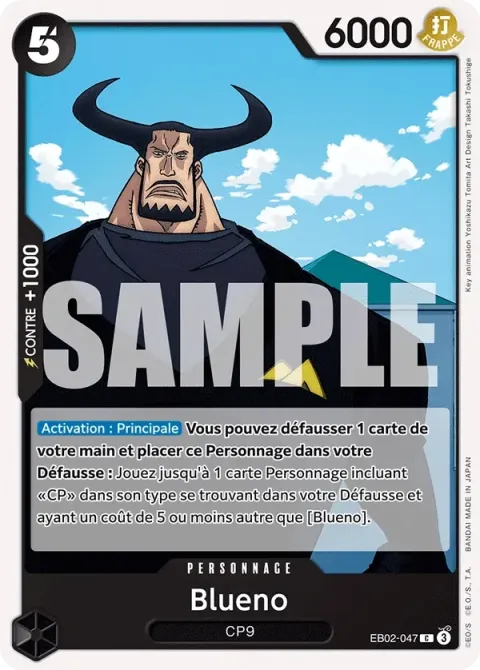 Carte One Piece Blueno EB02-047, extension Anime 25th Collection