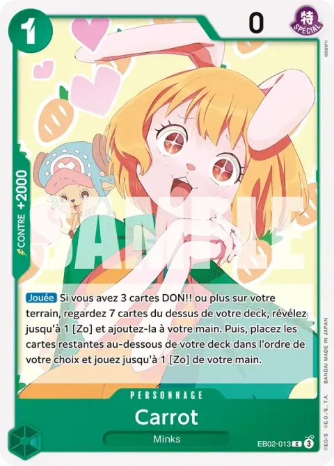 Carte One Piece Carrot EB02-013, extension Anime 25th Collection