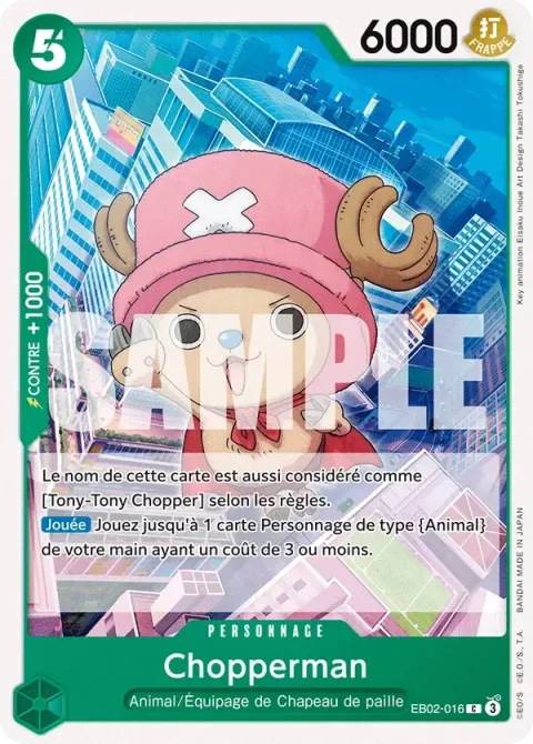 Carte One Piece Chopperman EB02-016, extension Anime 25th Collection
