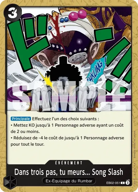 Carte One Piece Dans trois pas, tu meurs… Song Slash EB02-051, extension Anime 25th Collection
