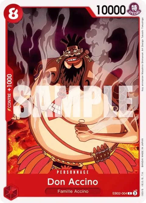 Carte One Piece Don Accino EB02-004, extension Anime 25th Collection