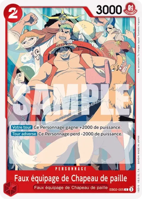 Carte One Piece Faux équipage de Chapeau de paille EB02-005, extension Anime 25th Collection
