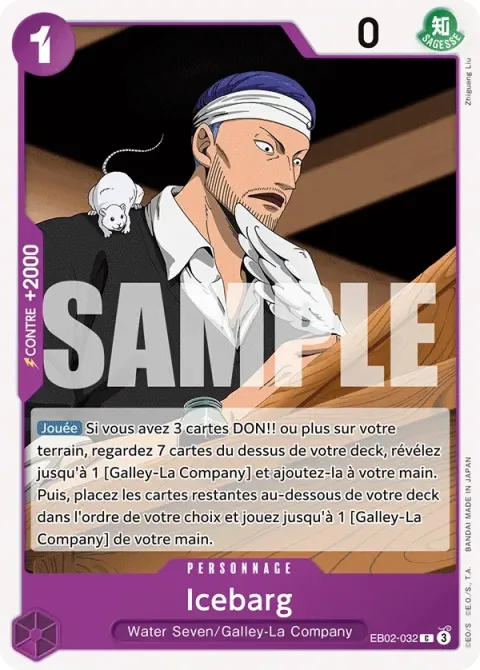 Carte One Piece Icebarg EB02-032, extension Anime 25th Collection