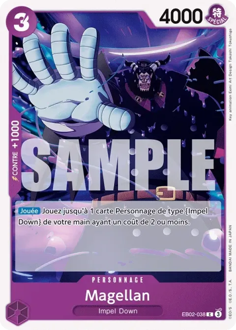 Carte One Piece Magellan EB02-038, extension Anime 25th Collection