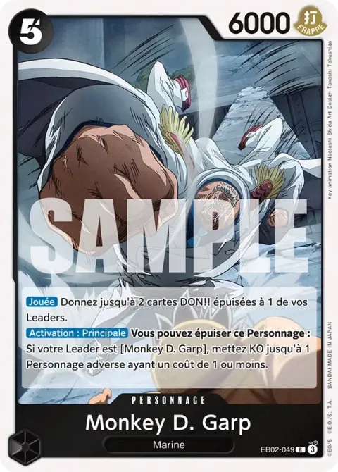 Carte One Piece Monkey D. Garp EB02-049, extension Anime 25th Collection