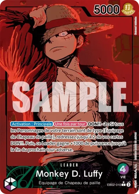 Carte One Piece Monkey D. Luffy EB02-010 · parallèle, extension Anime 25th Collection