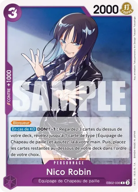 Carte One Piece Nico Robin EB02-036, extension Anime 25th Collection