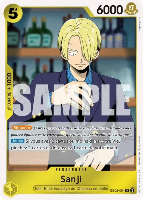 Carte One Piece Sanji EB02-054, extension Anime 25th Collection