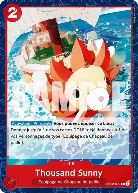 Carte One Piece Thousand Sunny EB02-009, extension Anime 25th Collection