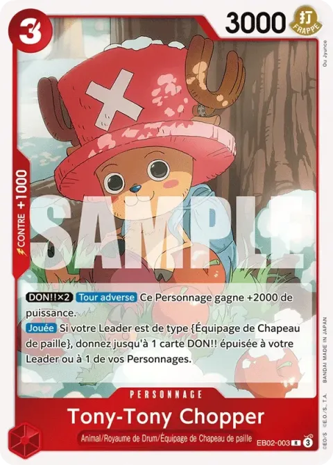 Carte One Piece Tony-Tony Chopper EB02-003, extension Anime 25th Collection