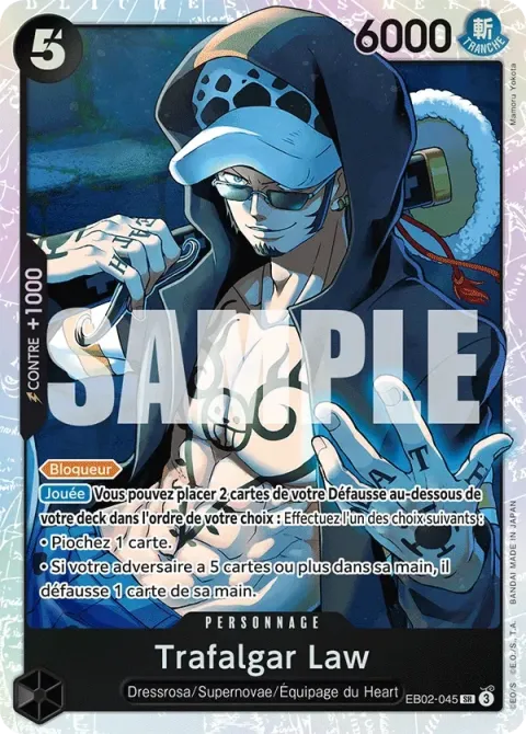 Carte One Piece Trafalgar Law EB02-045, extension Anime 25th Collection