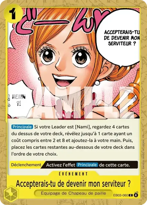 Carte One Piece Accepterais-tu de devenir mon serviteur ? EB03-060, extension One Piece Heroines Edition