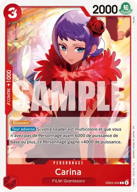 Carte One Piece Carina EB03-004, extension One Piece Heroines Edition