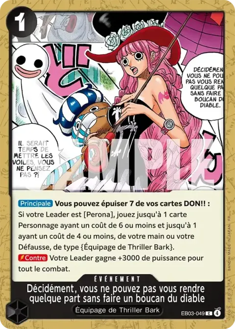 Carte One Piece Décidément, vous ne pouvez pas vous rendre quelque part sans faire un boucan du diable EB03-049, extension One Piece Heroines Edition