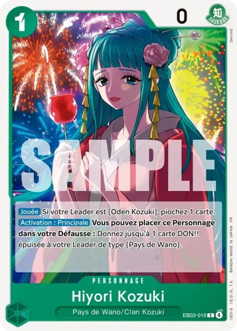 Carte One Piece Hiyori Kozuki EB03-016, extension One Piece Heroines Edition