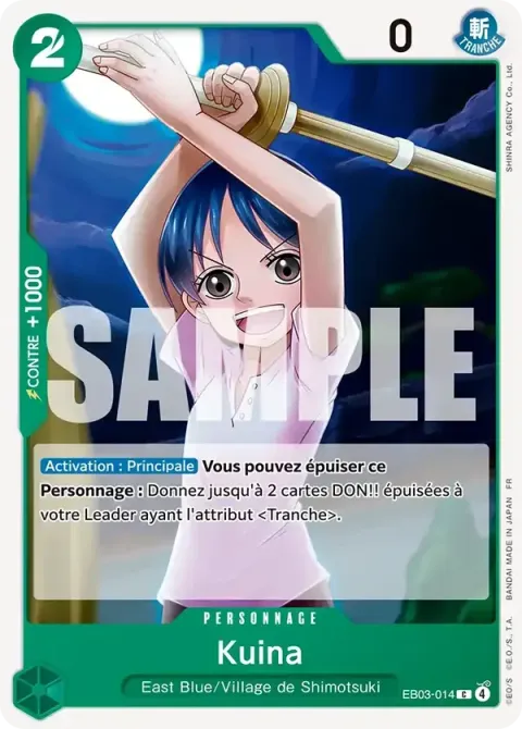 Carte One Piece Kuina EB03-014, extension One Piece Heroines Edition