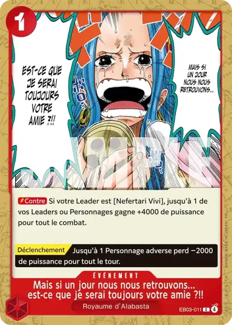 Carte One Piece Mais si un jour nous nous retrouvons… est-ce que je serai toujours votre amie ?!! EB03-011, extension One Piece Heroines Edition