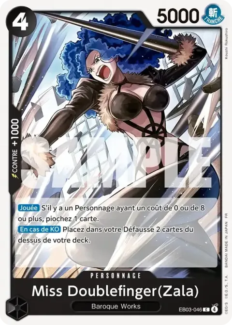 Carte One Piece Miss Doublefinger(Zala) EB03-046, extension One Piece Heroines Edition