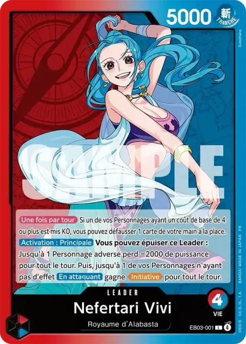 Carte One Piece Nefertari Vivi EB03-001, extension One Piece Heroines Edition