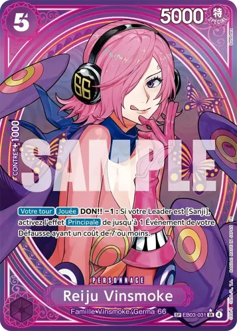 Carte One Piece Reiju Vinsmoke EB03-031 · parallèle 2, extension One Piece Heroines Edition