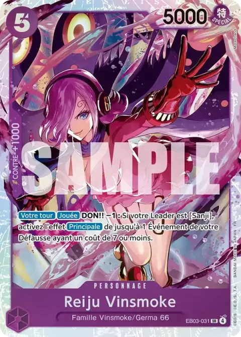 Carte One Piece Reiju Vinsmoke EB03-031, extension One Piece Heroines Edition