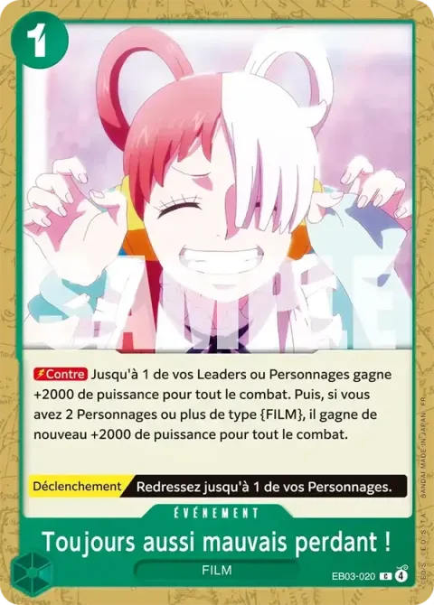 Carte One Piece Toujours aussi mauvais perdant ! EB03-020, extension One Piece Heroines Edition