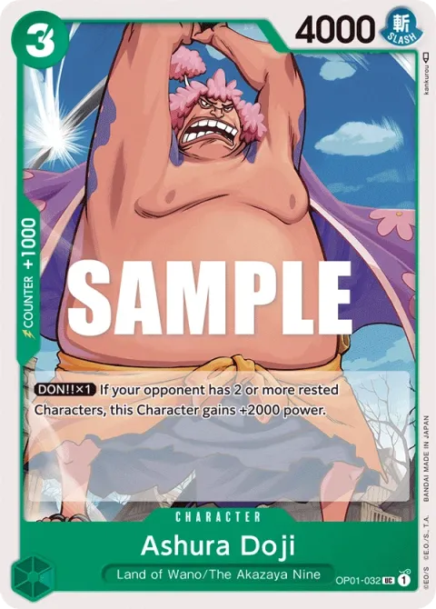 Carte One Piece Ashura Doji OP01-032, extension Romance Dawn (sortie anglaise)