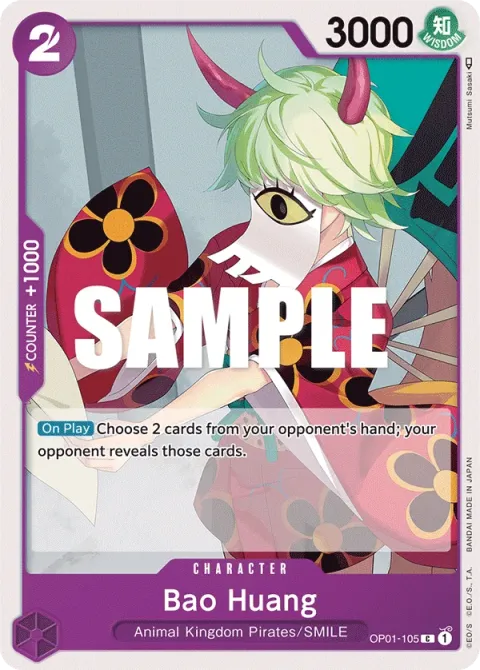 Carte One Piece Bao Huang OP01-105, extension Romance Dawn (sortie anglaise)