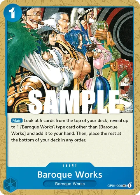 Carte One Piece Baroque Works OP01-090, extension Romance Dawn (sortie anglaise)