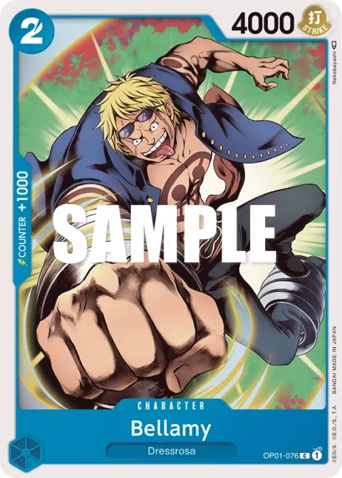 Carte One Piece Bellamy OP01-076, extension Romance Dawn (sortie anglaise)