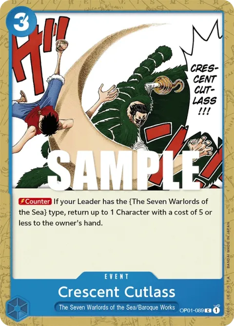 Carte One Piece Crescent Cutlass OP01-089, extension Romance Dawn (sortie anglaise)
