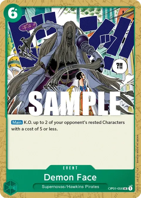 Carte One Piece Demon Face OP01-056, extension Romance Dawn (sortie anglaise)