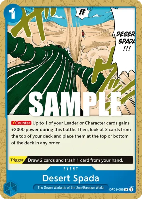 Carte One Piece Desert Spada OP01-088, extension Romance Dawn (sortie anglaise)