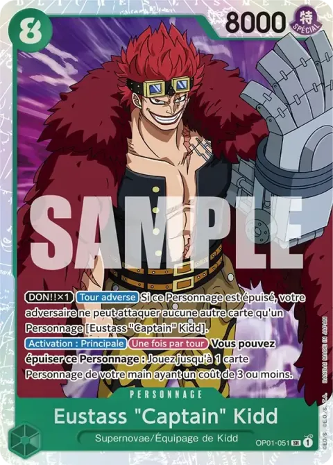 Carte One Piece Eustass « Captain » Kidd OP01-051 · parallèle, extension Romance Dawn (sortie anglaise)