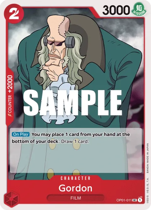 Carte One Piece Gordon OP01-011, extension Romance Dawn (sortie anglaise)