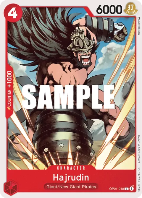 Carte One Piece Hajrudin OP01-018, extension Romance Dawn (sortie anglaise)